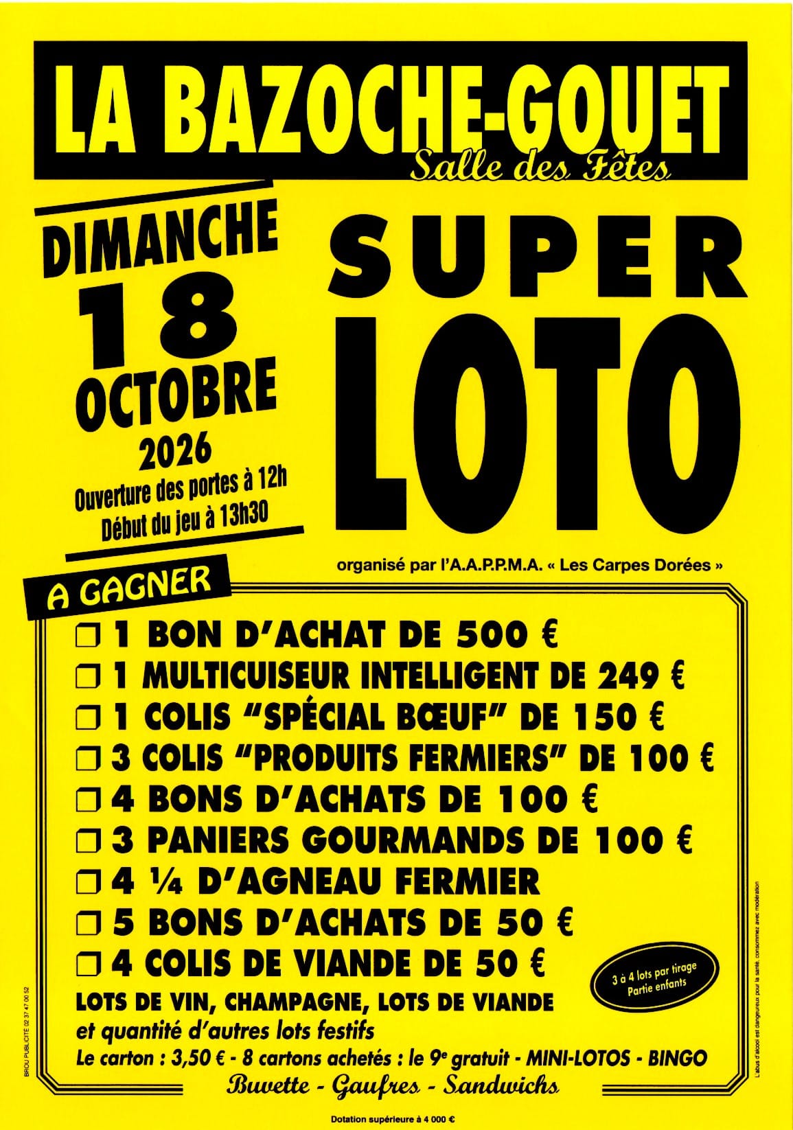 AFFICHE LOTO DU 18 10 2026